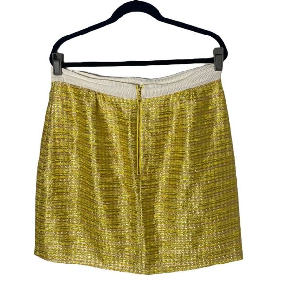 Kate Spade New York Yellow Tweed Knee-Length Skirt Size 12 Grosgrain Trim - Picture 10 of 10